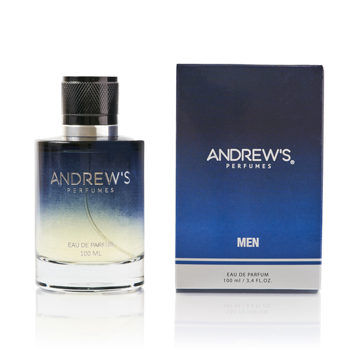 Perfume Hombre 100 ml Andrews Perfumes Eau de Parfum con caja. Presentación elegante con frasco y empaque distintivo, perfecto para regalar o coleccionar. Venta en Essenciel.