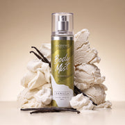 Body Mist Vainilla Andrew’s de 155 ml en una composición con ingredientes que evocan sus notas aromáticas.