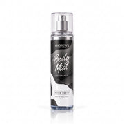 Body Mist Rock Party Andrew’s de 155 ml, botella con etiqueta negra y tapa transparente.
