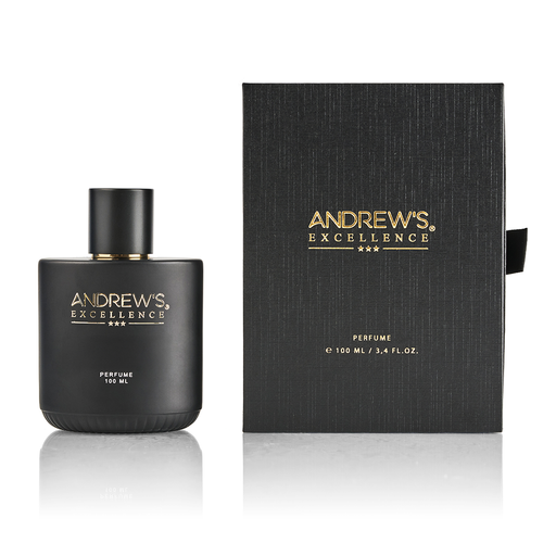 Perfume Nicho 100 ml Andrews excellence Eau de Parfum con caja. Presentación elegante con frasco y empaque distintivo, perfecto para regalar o coleccionar. Venta en Essenciel.